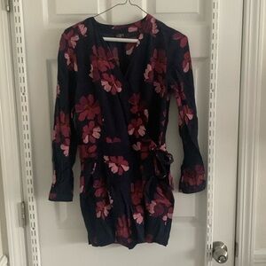 Loft floral side tie romper, size 0P